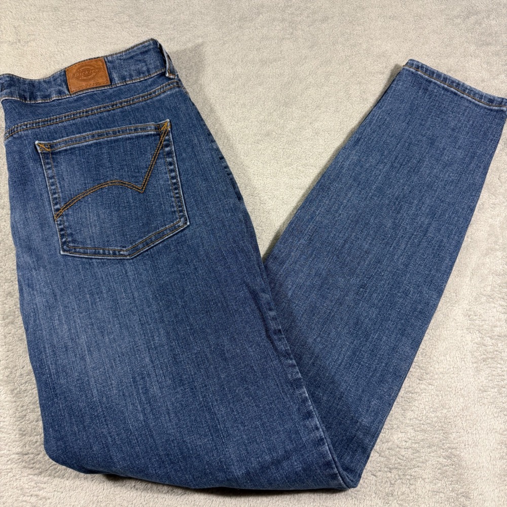 Dickies Skinny Jeans Womens 14 RG Blue Medium Wash Stretch Denim FD145BNB